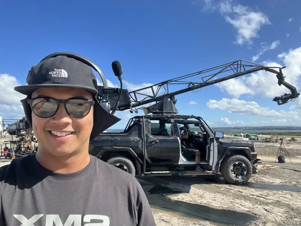 Aidan Kelly on a film set